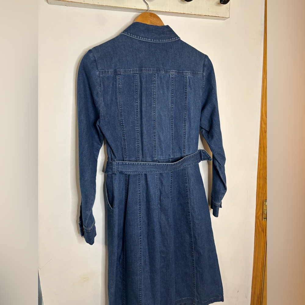 Boden Blue Denim Long Sleeve Belted  Dress - Picture 11 of 11